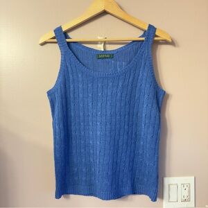 Lauren Ralph Lauren Knit Sleeveless Blue Women Size S?
